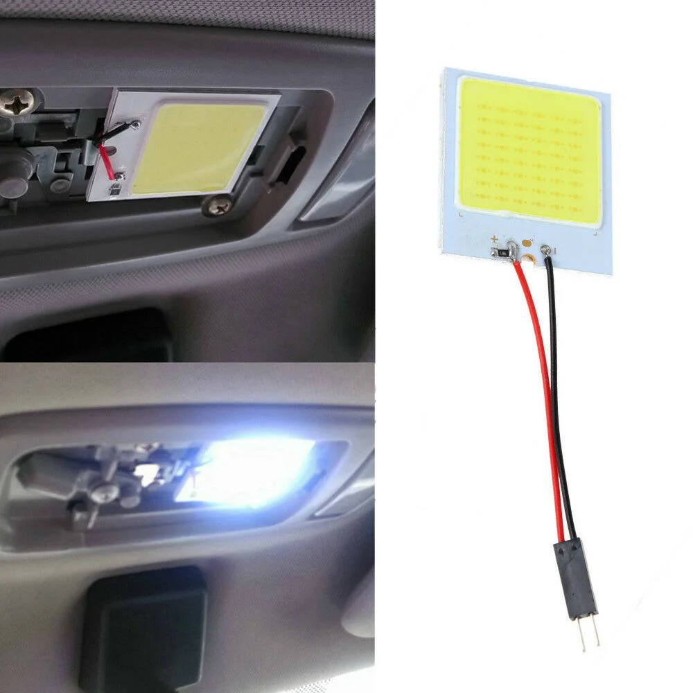 Universal T10 COB 48 SMD LED Plate Car Tuning Interior Dome Light Bulb Festoon 12V White Lamp Auto Car Interior Accessories