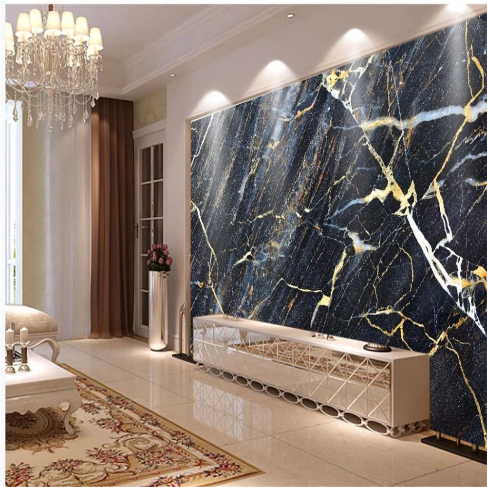 

European palace golden abstract marble wallpapers texture TV background wall 3d murals wallpaper for living room