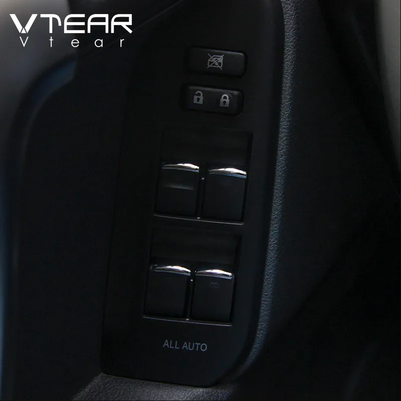 Vtear car window lift switch button trim accessories inner decoration cover interior For Toyota LAND CRUISER 200 2020 parts 2018