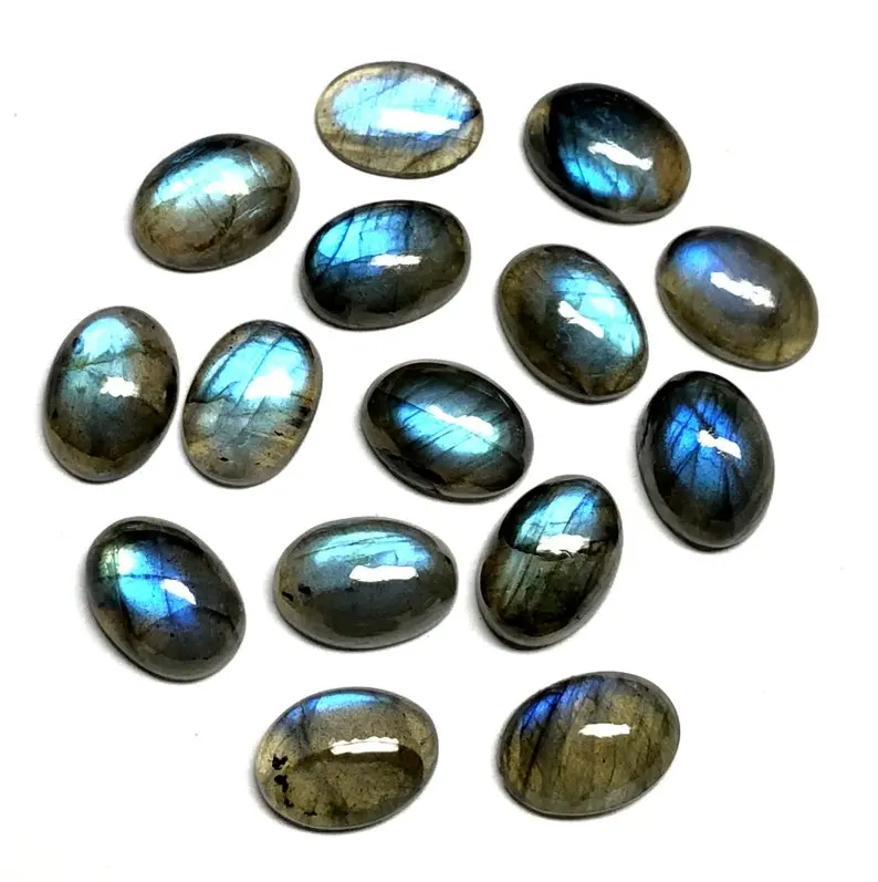 Wholesale 2pcs/lot Blue Flash Labradorite Bead Cabochon 11x14mm 13x17mm 14x19mm 17x23mm Oval Gem Stone Beads Cabochon Ring Face