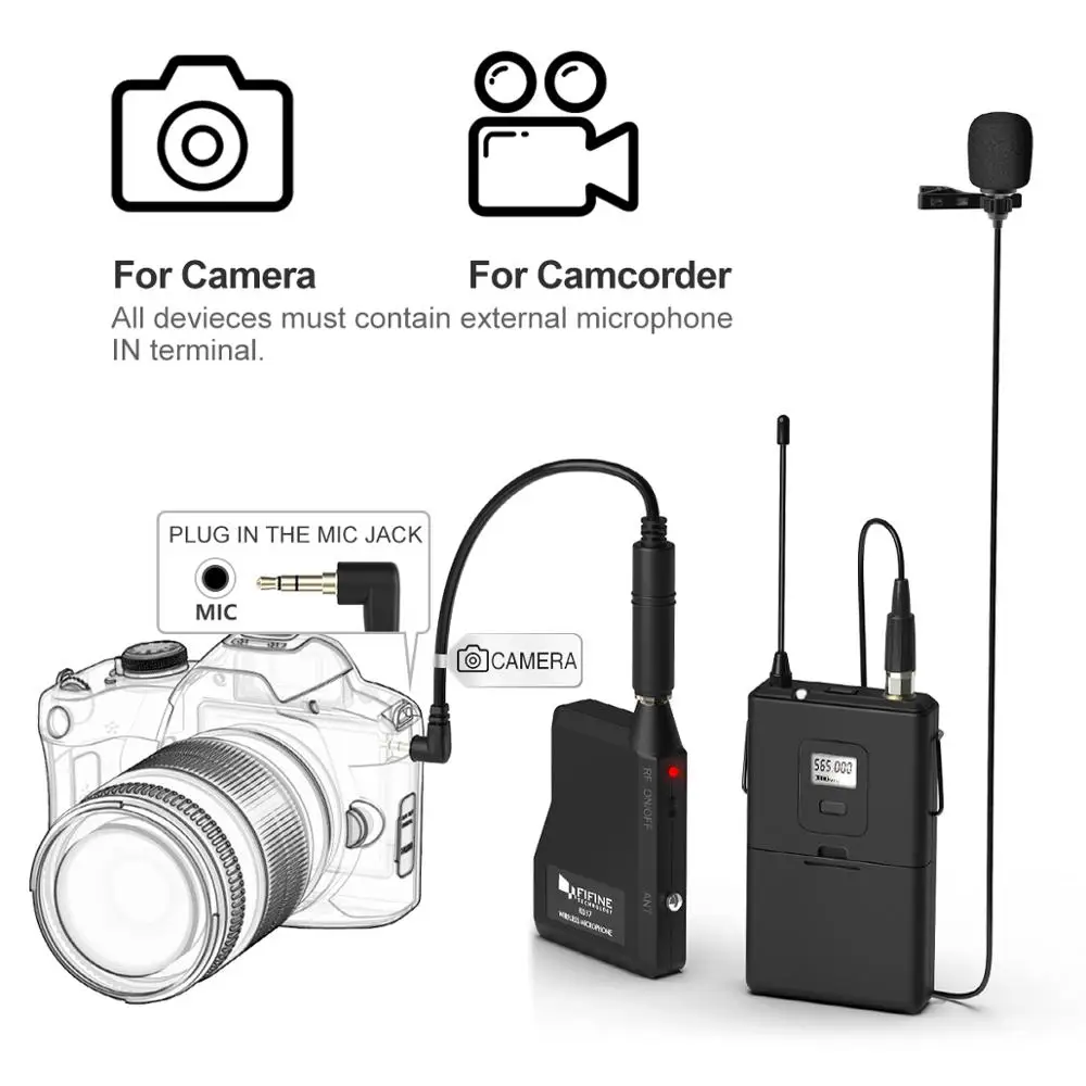 فيفين 20 قناة UHF1/4 ''بوصة إخراج ميكروفون لاسلكي مع lavalier وسماعة ميكروفون دعوى لمكبر الصوت كاميرا هاتف خلوي K037B