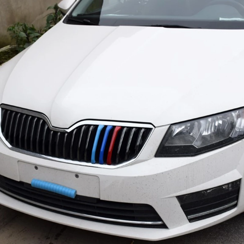 2024 New 3D Car Front Grilles Trim Sport Strips Cover for skoda Rapid Spaceback / Rapid