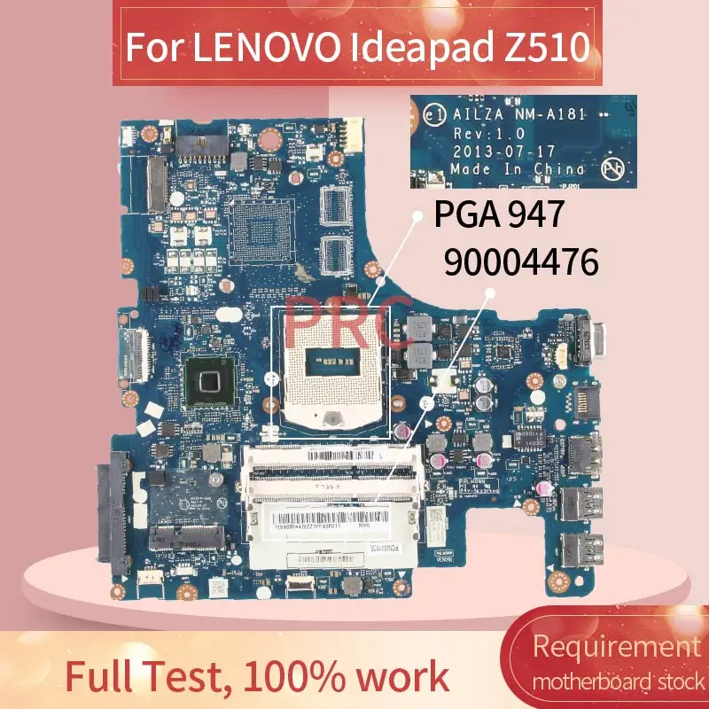 

90004476 для LENOVO Ideapad Z510 Материнская плата ноутбука AILZA NM-A181 SR17E DDR3 Материнская плата ноутбука