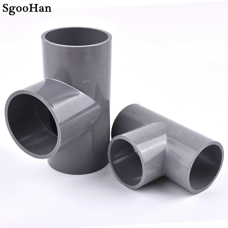 2~20pcs Inner Dia 20~63mm PVC Pipe Tee Connector Home Garden Irrigation Aquarium Fish Tank Tube Watering Adapter Fittings Joint