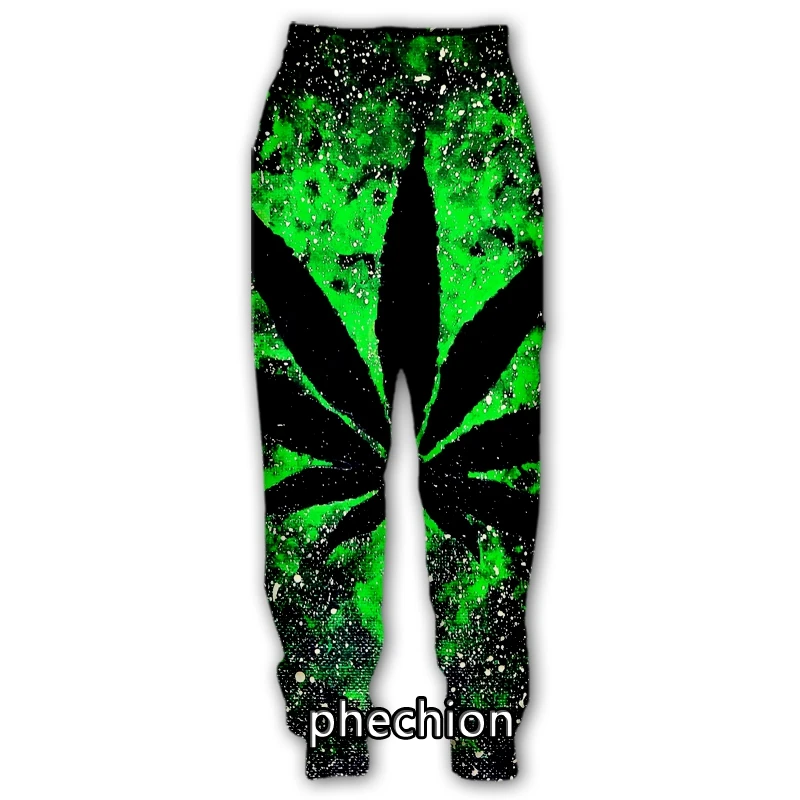 

phechion New Men/Women Weeds Leaf 3D Printed Casual Pants Fashion Streetwear Men Loose Sporting Long Trousers F82