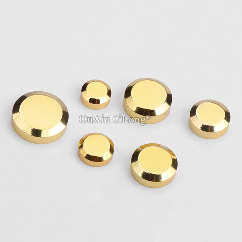 Brand New 200PCS Pure Brass Advertisement Nails Acrylic Billboard Sign Oblique Glass Mirror Nails Gold Decorative Caps