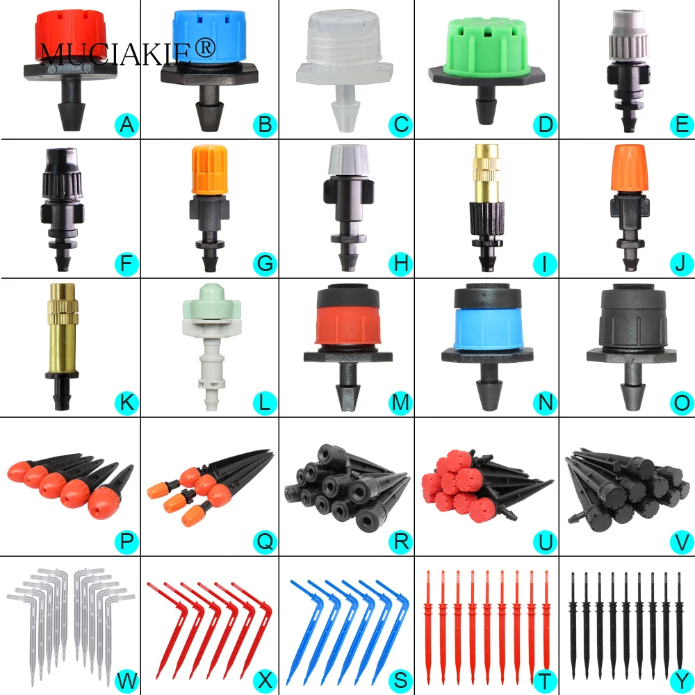 MUCIAKIE odmienny styl regulowany nawadnianie zraszacz ogród emitery stawka kroplownik mikro Spray obrotowy dysza podlewanie strzałka
