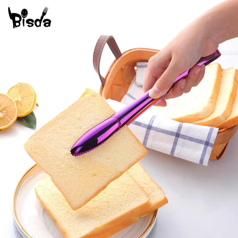 1/2Pcs Meat Tongs Stainless Steel Bread Clip Gold Tableware Multi-function Ice Salad Tong Food Server BBQ Grill Party Accessory