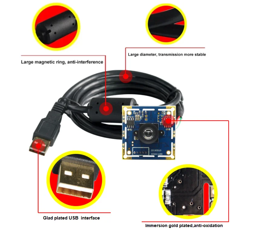 AR0230 Sensor 2MP Wide Dynamic USB Camera Module For Backlight Shooting Face Recognition&Witness Contrasting