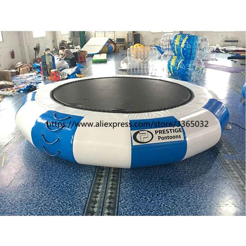 Customized 3M Dia Inflatable Water Jumping Trampoline Floating Water Park Trampoline Games For Sale