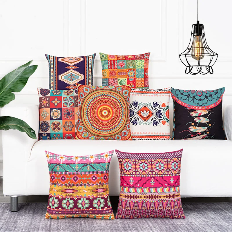 

Bohemian Style Pillow Case, Backrest Cushion Bag, Car Cushion Cover, Living Room, Sofa, Bedside