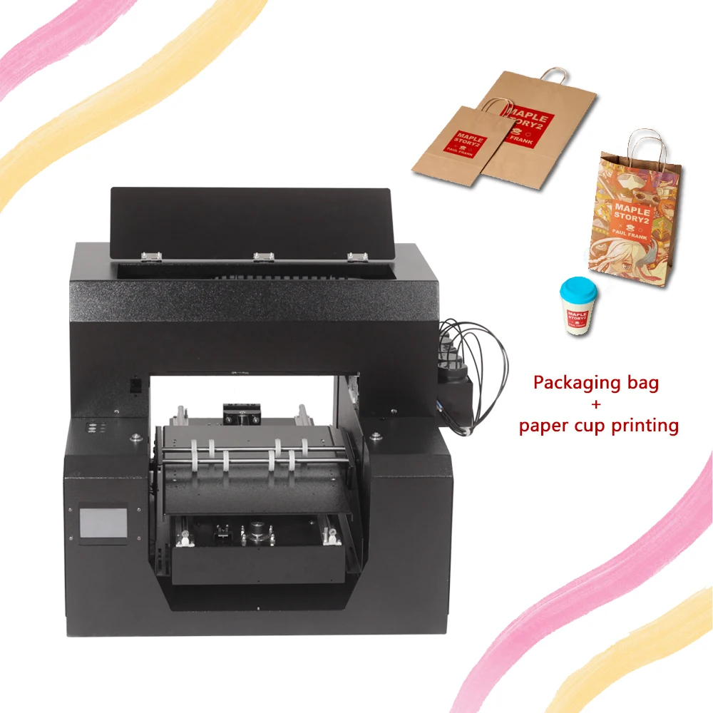 Fully automatic UV printer A3 size LED ultraviolet cooling for paper cup/handbag/packing box/lighter printing