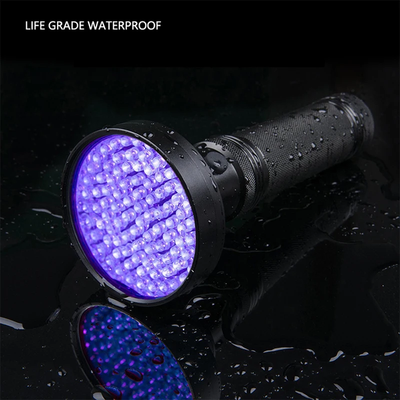 UV Flashlight Black Light, 100 LED 395 Nm Ultraviolet Torch Blacklight Detector for Dry Pets Urine&pet Stains&bed Bug AA Battery