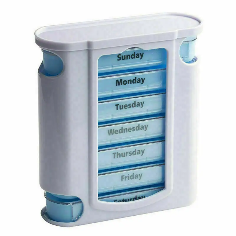 

7 Day Tablet Pill Box Holder 28 Grids Weekly Medicine Storage Organizer Case