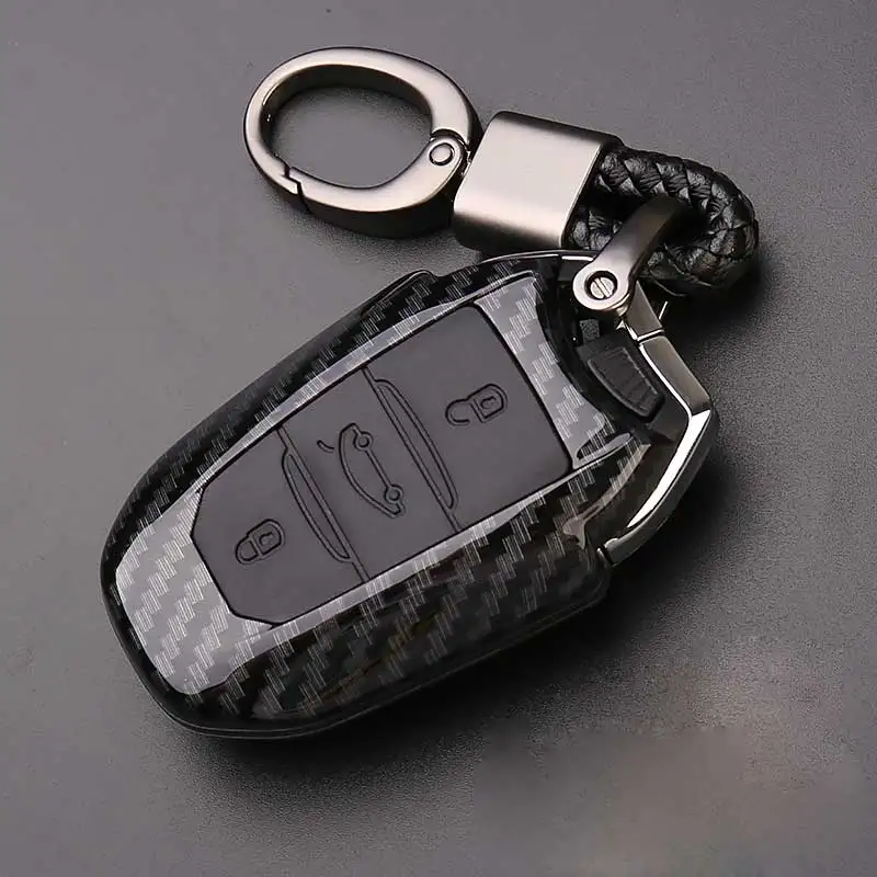 Carbon Fiber car Key Case holder For Peugeot 508 301 2008 3008 4008 407 408 Citroen C5 C6 C4L CACTUS C3XR DS Smart Key cover