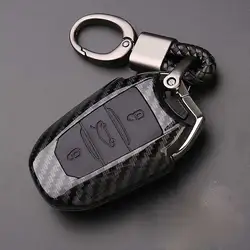 Carbon Fiber car Key Case holder For Peugeot 508 301 2008 3008 4008 407 408 Citroen C5 C6 C4L CACTUS C3XR DS Smart Key cover