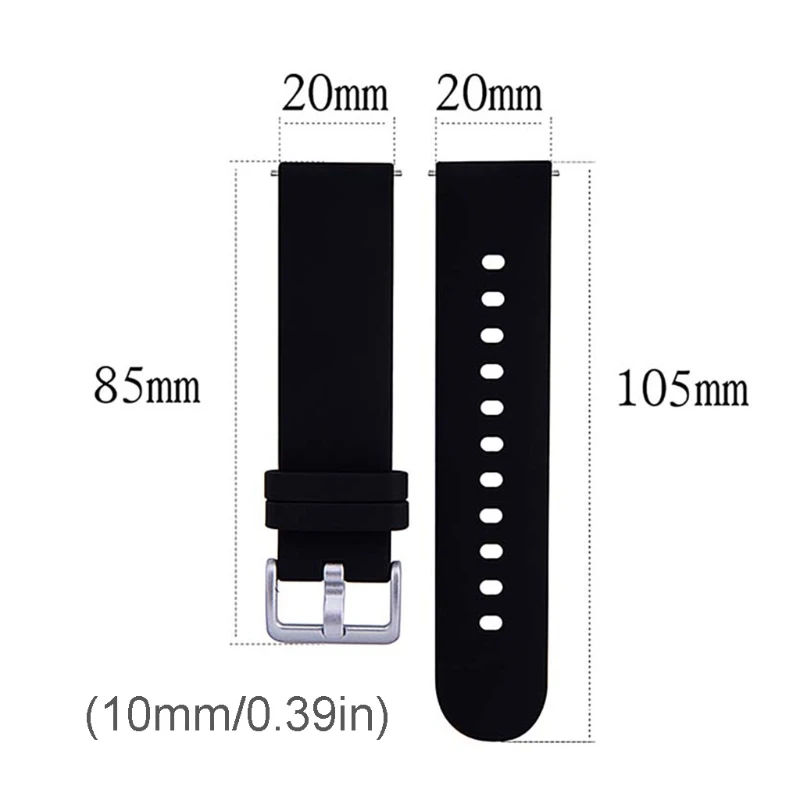 Universal 20mm For Child Watches Kid Watch Silicone Wristband Adjustable Pin Buckle Replacement Watch Bracelet Strap