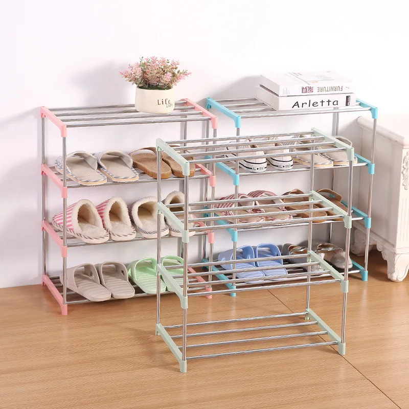 

Simple Multi Layer Shoe Rack Stainless Steel Easy Assemble Storage Shoe Cabinet Shoe Rack Hanger Home Organizer Accessories