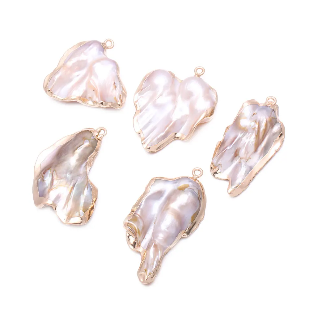 1PC Natürliche Perlmutt Shell Anhänger Unregelmäßige Muscheln Charms für Schmuck Machen DIY Halskette Zubehör Geschenke
