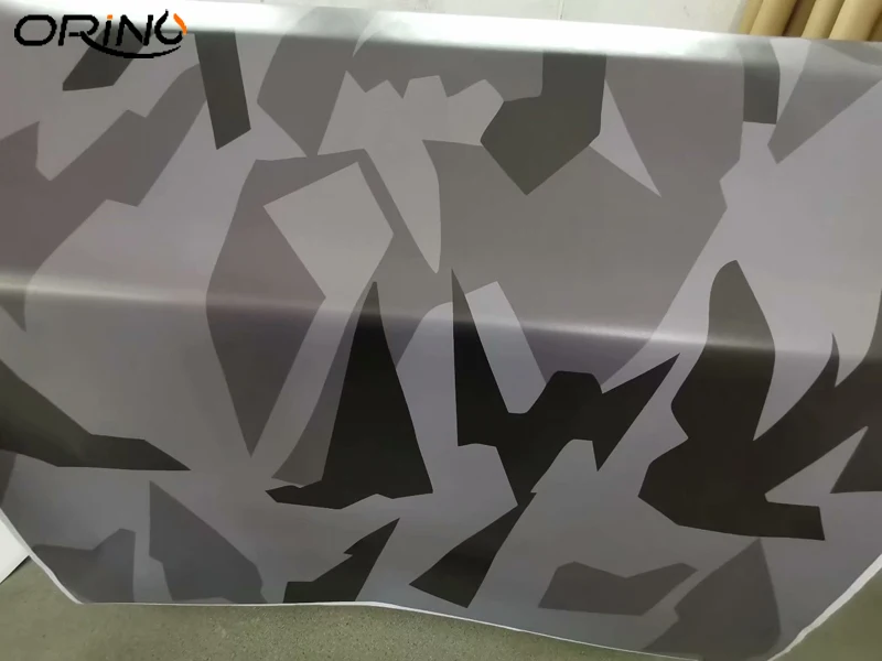 

Black Grey Camouflage Vinyl Film Wrap Car Sticker Decal With Air Release Wrapping For Car Full Body Covering