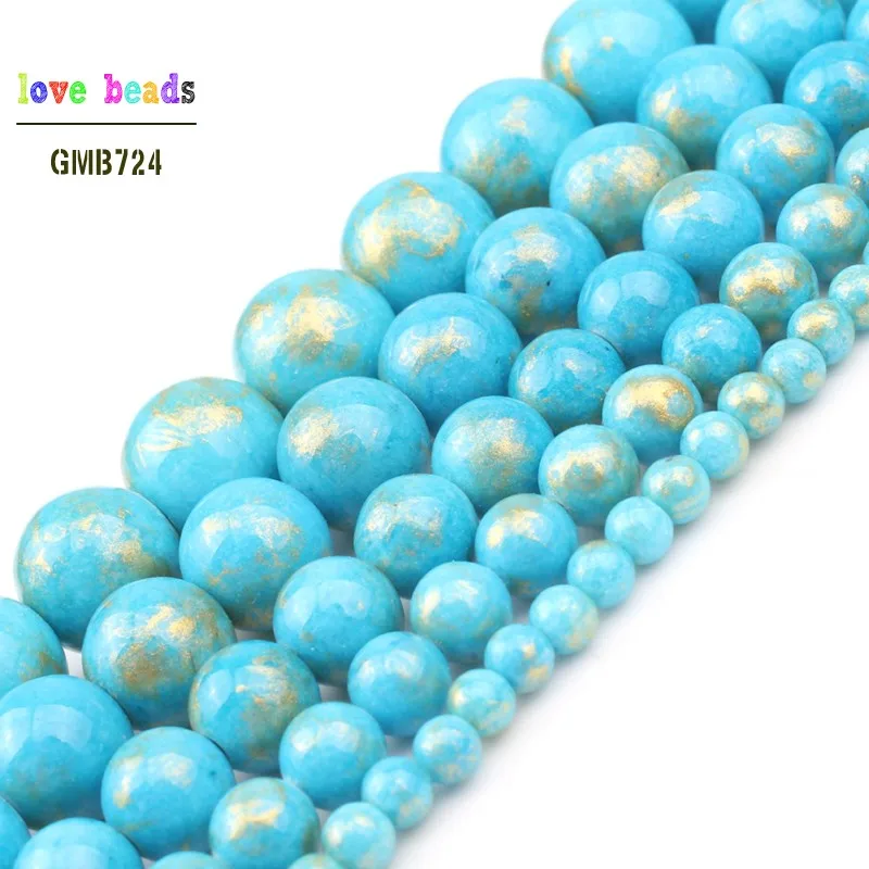 4/6/8/10/12mm Light Blue Lapis Lazuli Jades Beads DIY Beads for Jewellery Making 15 inch Making a necklace