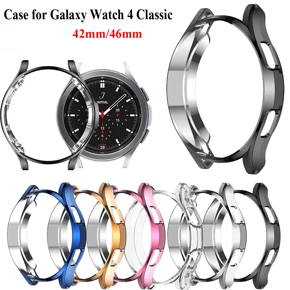 silicone Case for Samsung watch 4 classic 46mm 42mm Gear S3 Frontier 3 45mm 41mm Cover TPU plated All-Around protective shell