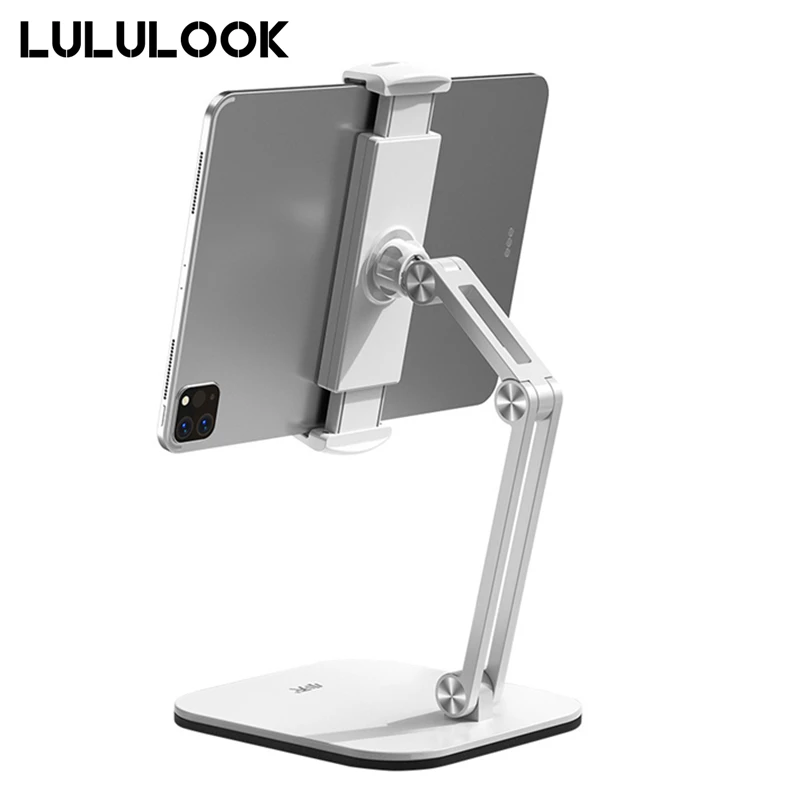 Foldable Tablet Stand Three Shaft Design Multi Angle Adjustable Tablet Support Desktop Aluminum Hands Free Cell Phone Holder