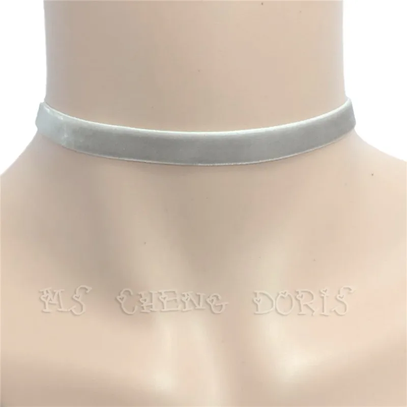 Punk Gothic White Velvet Choker Necklace Tattoo Necklaces Women Chocker Collares Mujer Collier Femme Bijoux Valentine\'s Day Gift