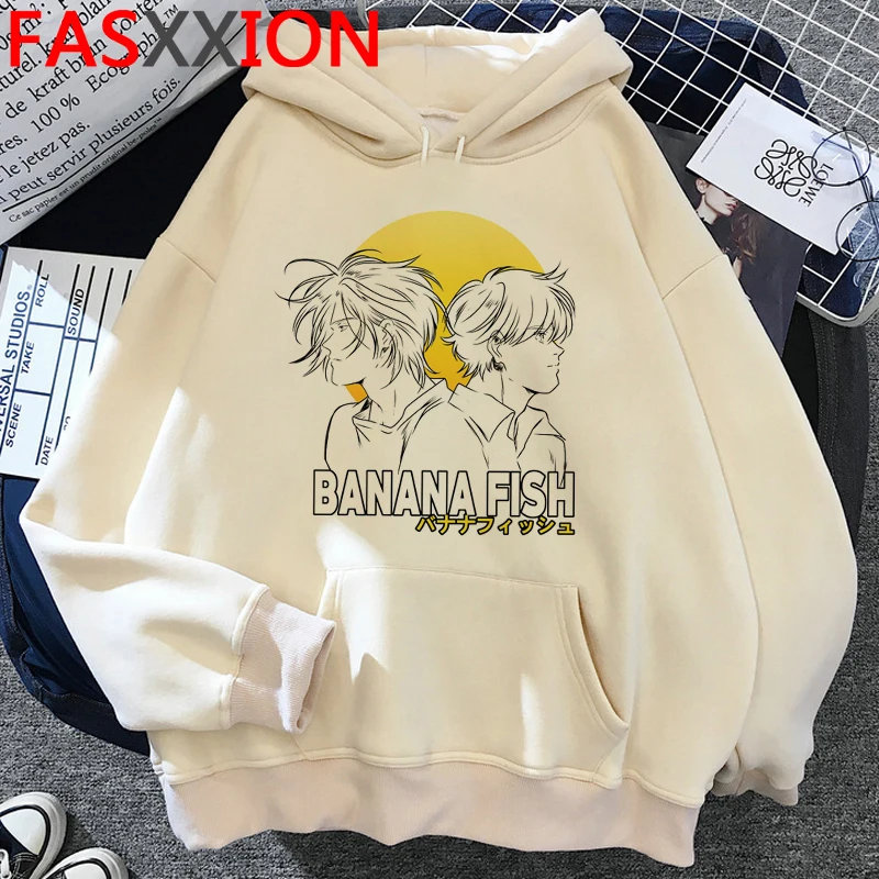 Harajuku Banana Fish Aesthetic Manga Hoodies Women Japanese Anime Graphic Casual Sweatshirt Streetwear Winter Hoody Female