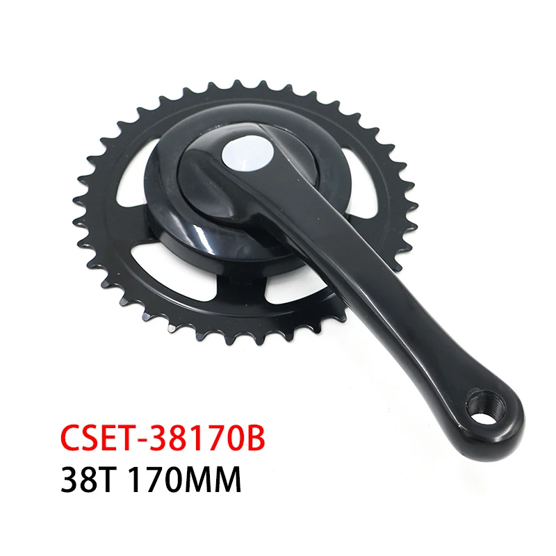 Bicycle Crank Chainwheel MTB Bike Crankset Aluminum Alloy With Bottom 170/152mm crank arm 38T 44T 48T 52T plate Chain Ring Black