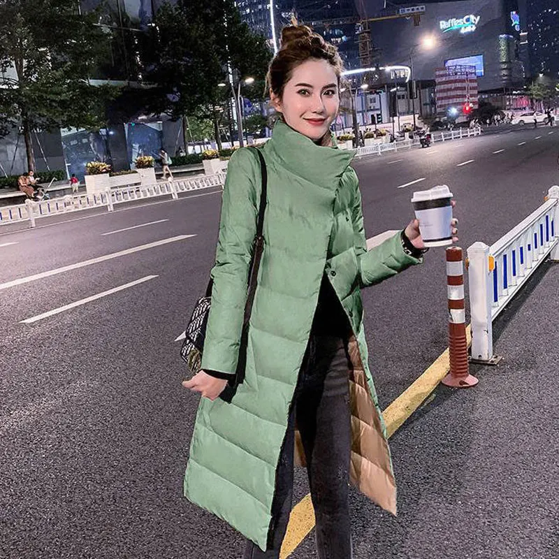 Women Double Sided Down Casual Long Jacket Winter Parkas Women White Duck Down Coat Light Thin Warm Down Coat Women Outwear