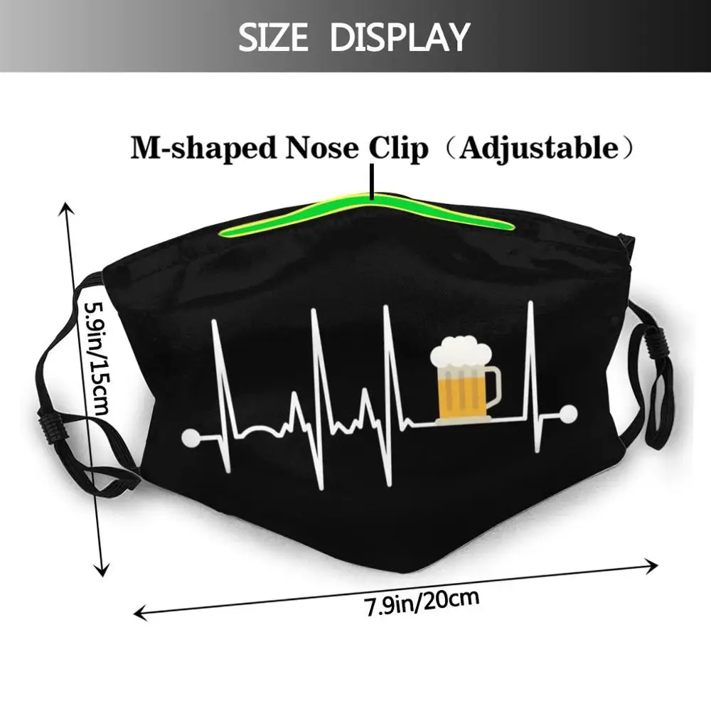 Bier Herzschlag Erwachsene Kinder Anti Staub Filter Diy Maske Bier Bier Herausforderung Bier Liebhaber Bier Geschenk Lager Apfelwein ICH Liebe bier