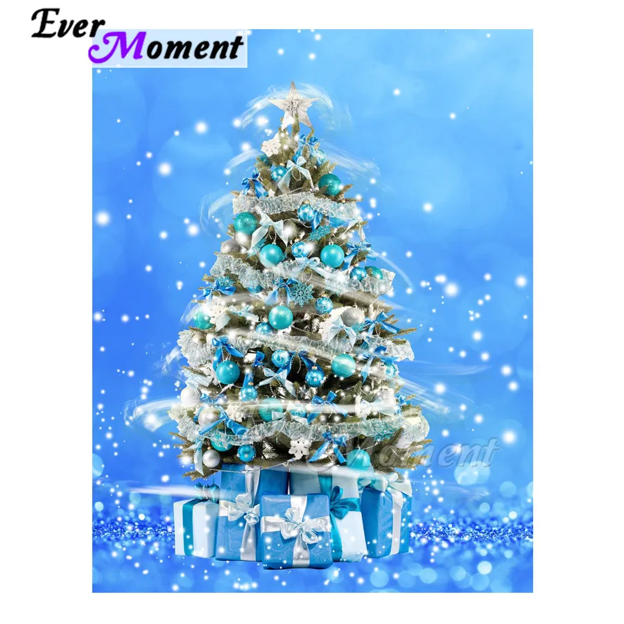 Ever Moment Diamond Painting Christmas Tree Gift Handmade Picture Of Rhinestone Mosaic Full Square Diamond Embroidery ASF1831