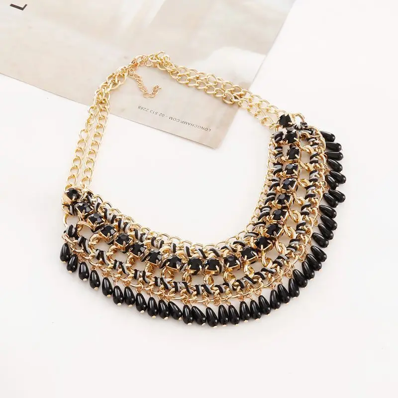 Noble Bohemia Necklace For Women Atmospheric Necklaces & Pendants Charms Jewelry Street Photography Woven Water Drop Necklace