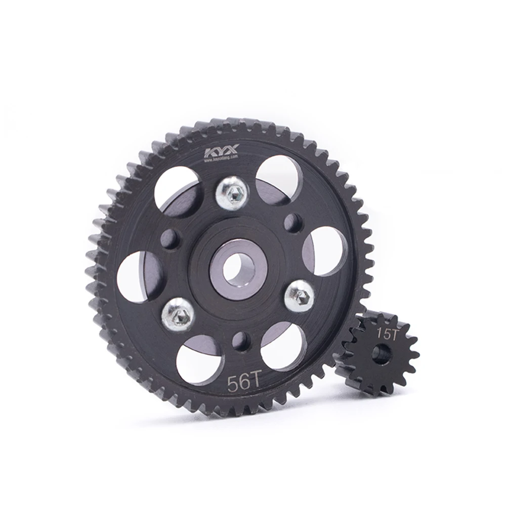 KYX wyścigi bardzo ciężko stali nierdzewnej Heavy Duty 56 T/15 T Spur zestaw narzędzi dla gąsienica RC samochodu Axial Wraith SCX10 skrzyni biegów