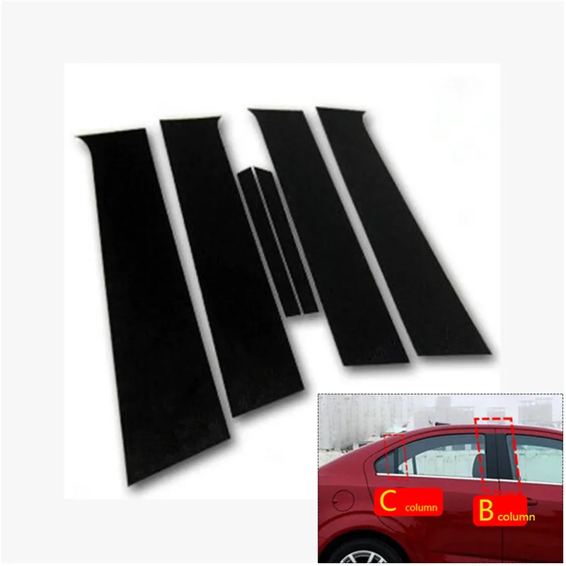 For Chevrolet AVEO Sedan 2011-2017 Car-styling Mirror Reflection Panel BC Column Decorative Sticker Film