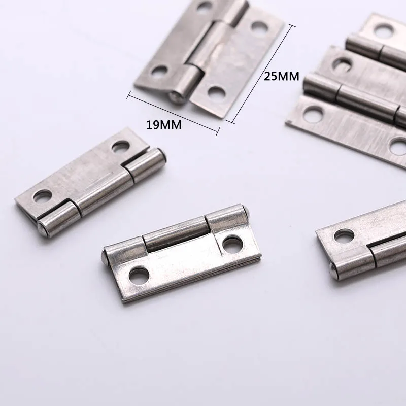 20PCS Stainless Steel 3A Small 1 Inch Furniture Hinge Hinge Length Is about 25mm Width 19mm Thickness 0.9mm Suitable for Doors