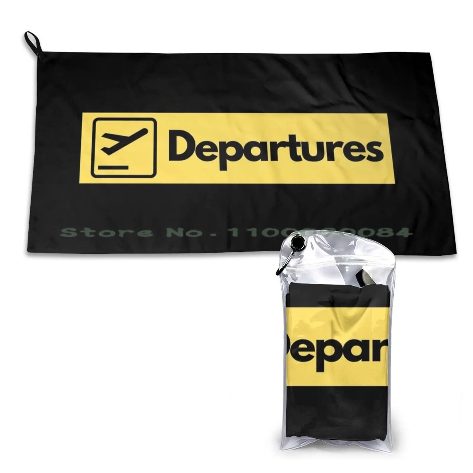 Airport Departures Sign Quick Dry Towel Gym Sports Bath Portable Sorciere Music Sorciere Art Witch Art Ether World Love Emo