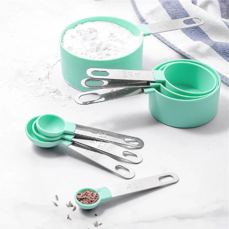 4/8Pcs Measuring Spoons Set Measuring Cups Set Tea Coffee Measuring Tools Liquid Cake Flour Baking Cooking Kitchen Accessories