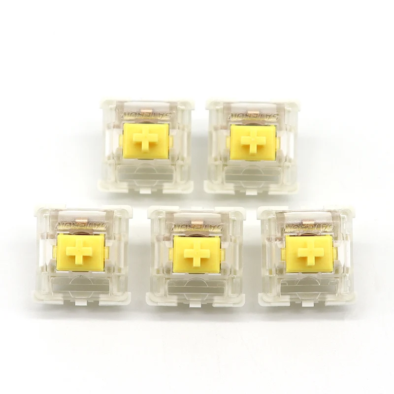 Gateron สวิทช์ SMD 3 Pin สีดำสีแดงสีน้ำตาลสีฟ้าสีเขียวใสสีเหลืองสำหรับคีย์บอร์ด Cherry Mx Mechanical Switches 10Pcs