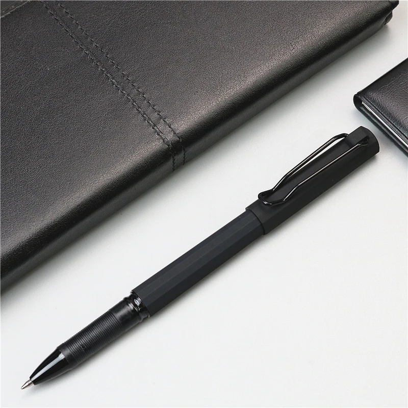 2PCS Matte Black 0.7mm Gel pen Business senior signature pen Simple and beautiful clip Office school writing stationery