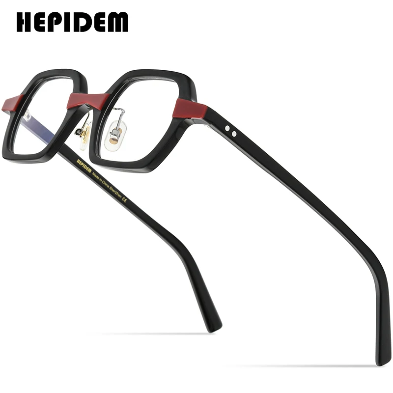 

HEPIDEM Acetate Glasses Frame Women 2021 New Vintage Square Eyeglasses Men Spectacles Eyewear 9152