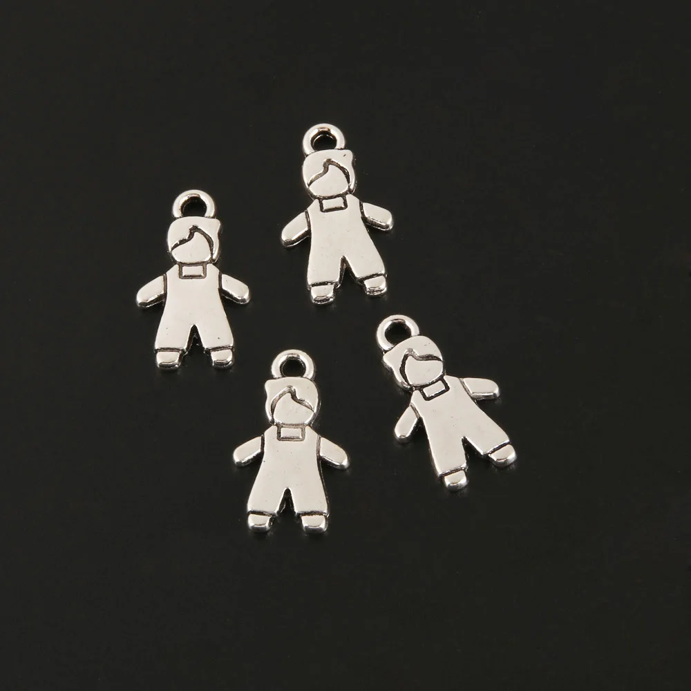 25pcs Charms Lovely Little Girl And Boy Lover Silver Color Pendant For Fit DIY Handmade Jewelry Making Accessorie