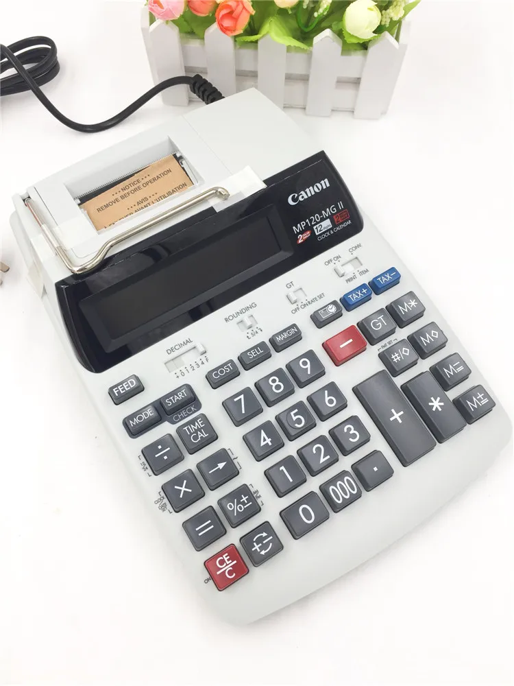 Calculator Mp120-mgii Large Desktop Plug-in Dual Color Print Computer 12Digits with Small Roll Test Paper Lcd Display Calculator