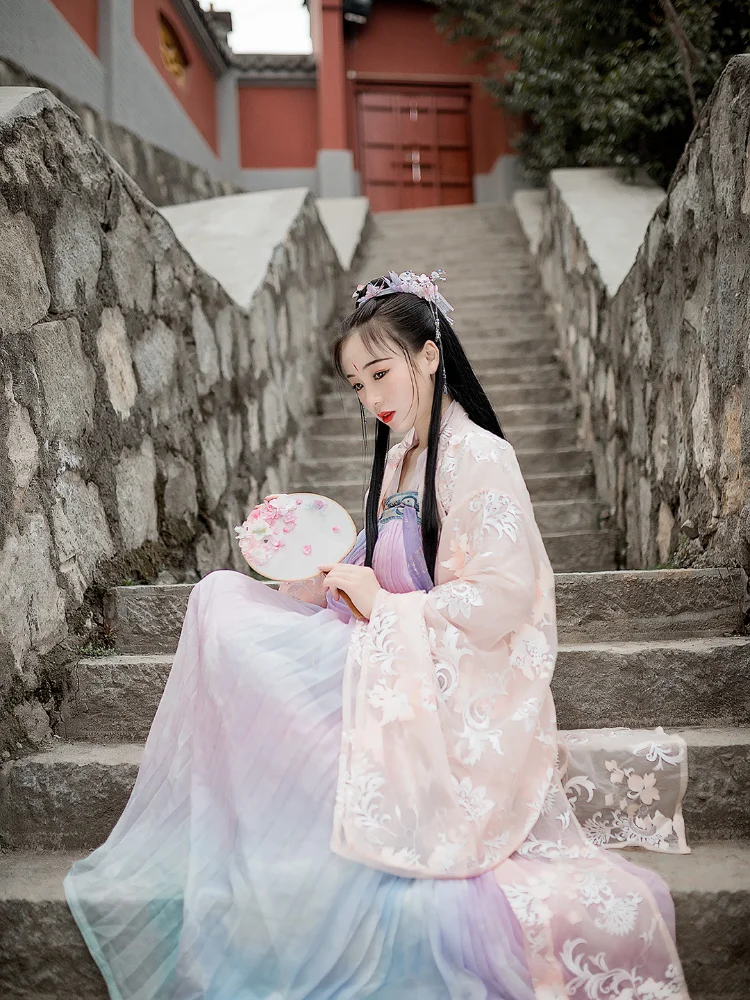 Vintage strój Tang starożytny Hanfu sukienka kobiety chińskie tradycyjne kostium bajki księżniczka taniec narodowy kobiety kostium hanfu