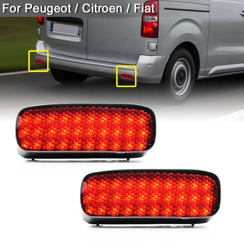 2-in-1 LED Rear Bumper Reflector Running Warning Light Brake Stop Light For Peugeot 107 206 607 For Citroen C1 C5 For Fiat Scudo