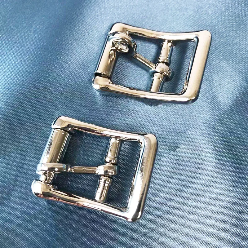 5Pcs Solid Silver Roller Buckle Single Pin Middle Center Bar Buckle for Leather Craft Bag Belt Strap Halter Harness