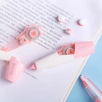 Mohamm 2 + 1 5mm * 6m branco para fora a pena da fita da correção com 2 recargas ajustaram artigos de papelaria do escritório da escola