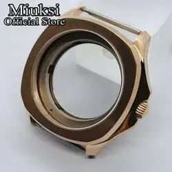 Miuksi 40mm rose gold watch case sapphire glass fit NH35 NH36 ETA2824 2836 Miyota8215 Mingzhu DG2813 3804 PT5000 movement