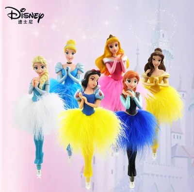 1pcs Princess Cinderella Snow White ball pen 19cm Action Figure Decoration PVC Collection Figurine Toys model gift